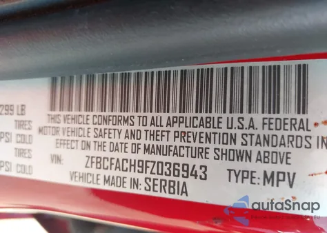 2015 Fiat 500L Lounge из США, поврежденный, VIN ZFBCFACH9FZ036943